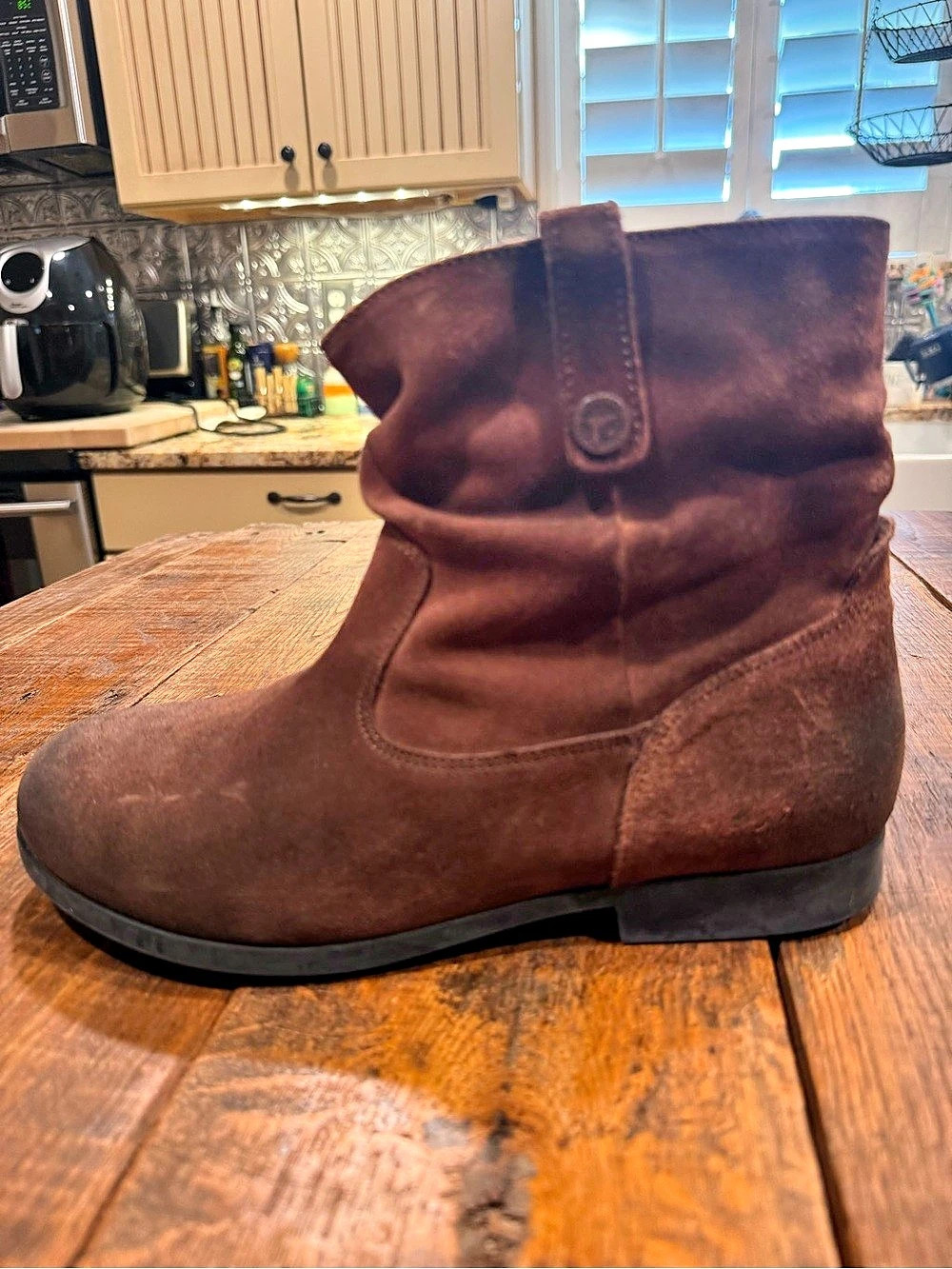 Birkenstock Cranberry Suede Slouchy Ankle Boots